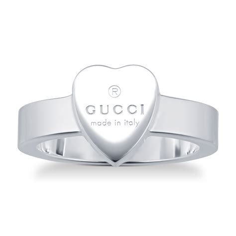 gucci ring trademark heart silver|gucci heart ring silver.